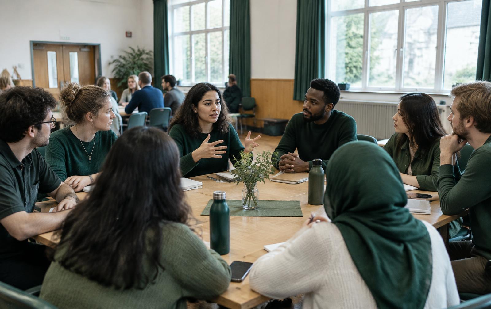 Junge Menschen im gemeinsamen Gespräch